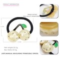 Élastique cerise en acétate crème avec strass brillants et corde noire extensible - Élastique à cheveux / Élastique Jaune