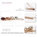 Elegant 5.2cm alloy hair clip with gradient round crystals and spring snap closure - Pink Purple Gradient Style (2)