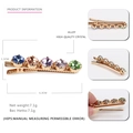 Elegant alloy hair clip with five colorful crystals in a classic duckbill design - Gradient Multicolor (6)