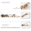 Elegant alloy hair clip with grey and white crystals on a white background - Smoky Gray Gradient