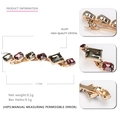 Eleganter 7,7cm Haarclip aus Legierung mit rauchgrauen und lila Kristallsteinen - Dunkellila Rauchgrau