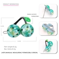 Green marble acetate cherry hair clip with rhinestones, sized 5.4cm x 3.6cm - Green