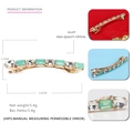 Eleganter koreanischer Gold-Haarclip mit mintgrünen Kristallen und Strass, 6,6cm x 1,1cm - Minzgrün (1)