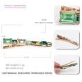 Vintage style geometric hair clip featuring emerald green crystals on an alloy base - Dark Green