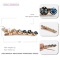 Fermaglio per capelli con strass sfumati blu e base in lega per acconciature eleganti - Sfumatura Grigio Blu Nero
