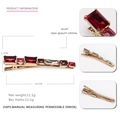 Red and clear crystal geometric alloy hair clip measuring 8.1cm for women - Red & White