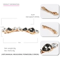 Fermaglio per capelli in cristallo con strass a goccia su lega metallica, 7cm - Nero Bianco Trasparente