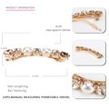 Barrette à cheveux luxe en alliage avec perles blanches et cristaux champagne, 6,4 cm - Champagne Café
