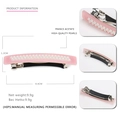 Fermaglio per capelli in acetato rosa con perle e chiusura a molla, 8,4 cm - Rosa