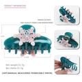 Pinza para el pelo elegante de acetato verde con copo de nieve perlas y cristales - Copo de Nieve Rosa