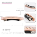 Pink acetate spring hair clip with white double pearls in a minimalist geometric style - Nude