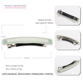 Elegant green acetate hair clip with double pearl rows and spring metal fastener - Green
