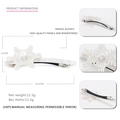 Elegante pinza para el pelo de copo de nieve blanco con perlas y strass en acetato fino - Blanco