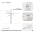 Witte kokosboom haarklem van acetaat met fonkelende strass kristallen details - Wit