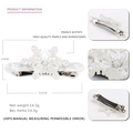 Pinza para el pelo elegante de copo de nieve en acetato blanco con perlas y cristales - Blanco