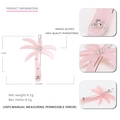 Roze acetaat kokosnootboom haarklem met sprankelende witte strass en metalen grip - Roze