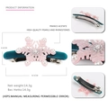 Pinza para el pelo de acetato con copo de nieve rosa, perlas y cristales en verde - Rosa