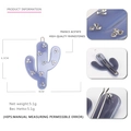 Pince à cheveux cactus en acétate lavande avec strass brillants et clip canard en métal - Bleu