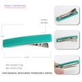 Pinza para el pelo rectangular de acrílico verde menta con clip de cocodrilo metálico - Verde