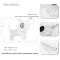Pinza de pelo de perro en acetato blanco con perlas y strass, medidas 5,9x5,2 cm - Blanco