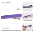 Pinza para el pelo rectangular violeta de acrílico con base metálica de 5,2 cm - Morado