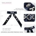 French vintage dark blue velvet bow hair clip with sparkling crystal rhinestone details - Blue