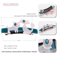 Blue acetate hair clip with pink cat and dog motif featuring pearls and rhinestones - Pink