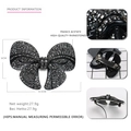 Glinsterende vlinder haarclip van zwart acetaat met strass steentjes en metalen veerclip - Zwart/Zwarte Zirkonia