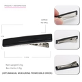 Pinza para el pelo de acrílico negro con base de metal, longitud 5,2 cm para mujer - Negro