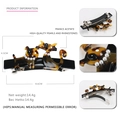 French acetate hair clip featuring tortoise shell pattern and cat silhouette with pearls - Tortoise