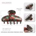 Pince à cheveux 8cm en acétate avec motif marbre rouge et vert pour queue de cheval - Marbre Rouge Vert Or