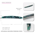 Barrette à cheveux en acétate marbré vert foncé avec pince à ressort en métal argenté - Verdoyant