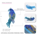 Fermaglio per capelli a pappagallo in acetato con strass colorati per donna - Stile Pappagallo Sfumato Blu Verde (4)