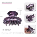 7cm marble purple acetate hair claw clip for women featuring shell texture and 7cm size guide - Purple And Black Marble Pattern (25)
