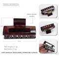 French acetate marble burgundy hair claw clip for women with 7.8cm square design - Wine Red Marble Pattern (18)