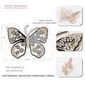 Barrette papillon en acétate avec strass tchèques et motif de nœud évidé pour femme - Style de Petit Nœud (Pince Grenouille)