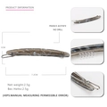 Barrette à cheveux en acétate marbré gris avec fermoir à ressort argenté, 7,2cm - Gris Transparent