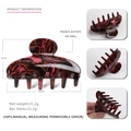 Pince à cheveux de 8cm en acétate écaille de tortue aux tons rouge et marron - Marbre Rouge Noir Brun