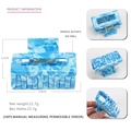 Blue marble square acetate hair claw clip, 6.8cm large geometric hollow hair jaw for women - Blue Marble
