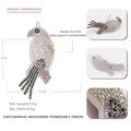 Fermaglio per capelli a uccello in acetato rosa con strass colorati lungo nove centimetri - Stile Pappagallo Rosa Viola (2)