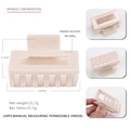 Pinza per capelli rettangolare in acetato con dimensioni dettagliate per donne - Beige Rosa Chiaro