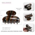 7cm medium acetate hair claw clip featuring classic brown tortoise shell pattern for women - Classic Brown Tortoise Shell (2)
