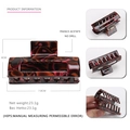Pinza per capelli 7,8cm in acetato tartarugato con finitura marmorizzata rossa e nera - Motivo Marmo Rosso Marrone (2)