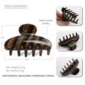 Pince à cheveux en acétate écaille de tortue marron foncé pour femme, largeur 8cm robuste - Écaille de Tortue Brun Foncé