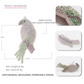 Fermaglio per capelli a pappagallo in acetato viola con strass colorati 9x3,5 cm - Pappagallo Beige Rosa Viola (5)
