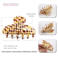 Pince à cheveux en acétate à damier marron et crème, barrette géométrique de 8 cm - Patchwork Géométrique Damier