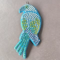 Fermaglio per capelli a forma di pappagallo blu con strass colorati in acetato - Pappagallo Blu (6)