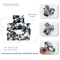 Black and white marble acetate hair claw clip for thick hair in square hollow design - Black and White Marble