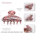 Pince à cheveux en acétate à motif mosaïque rouge et blanc, grand clip de 8cm pour femme - Motif Mosaïque Rouge Blanc