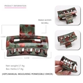 Medium acetate hair claw clip with dark green marble pattern for elegant updos - Dark Green Red Marble (4)